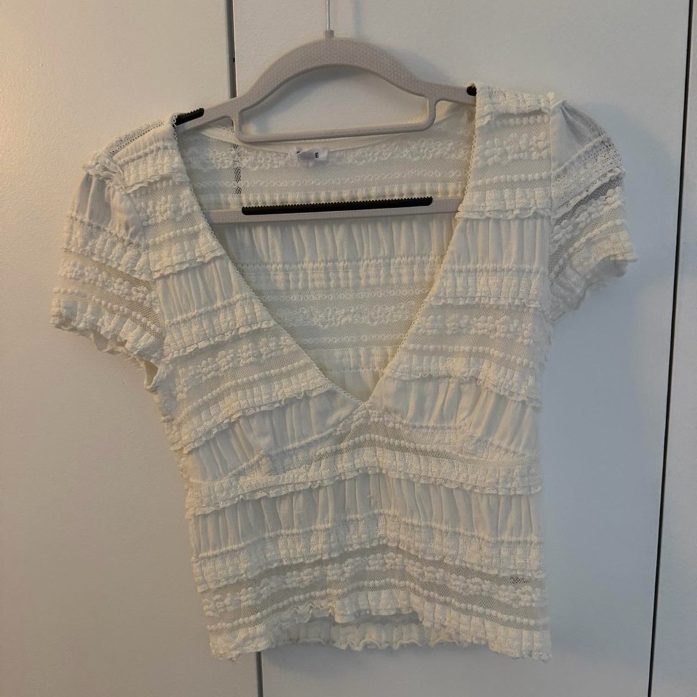 Garage Cream Textured Blouse